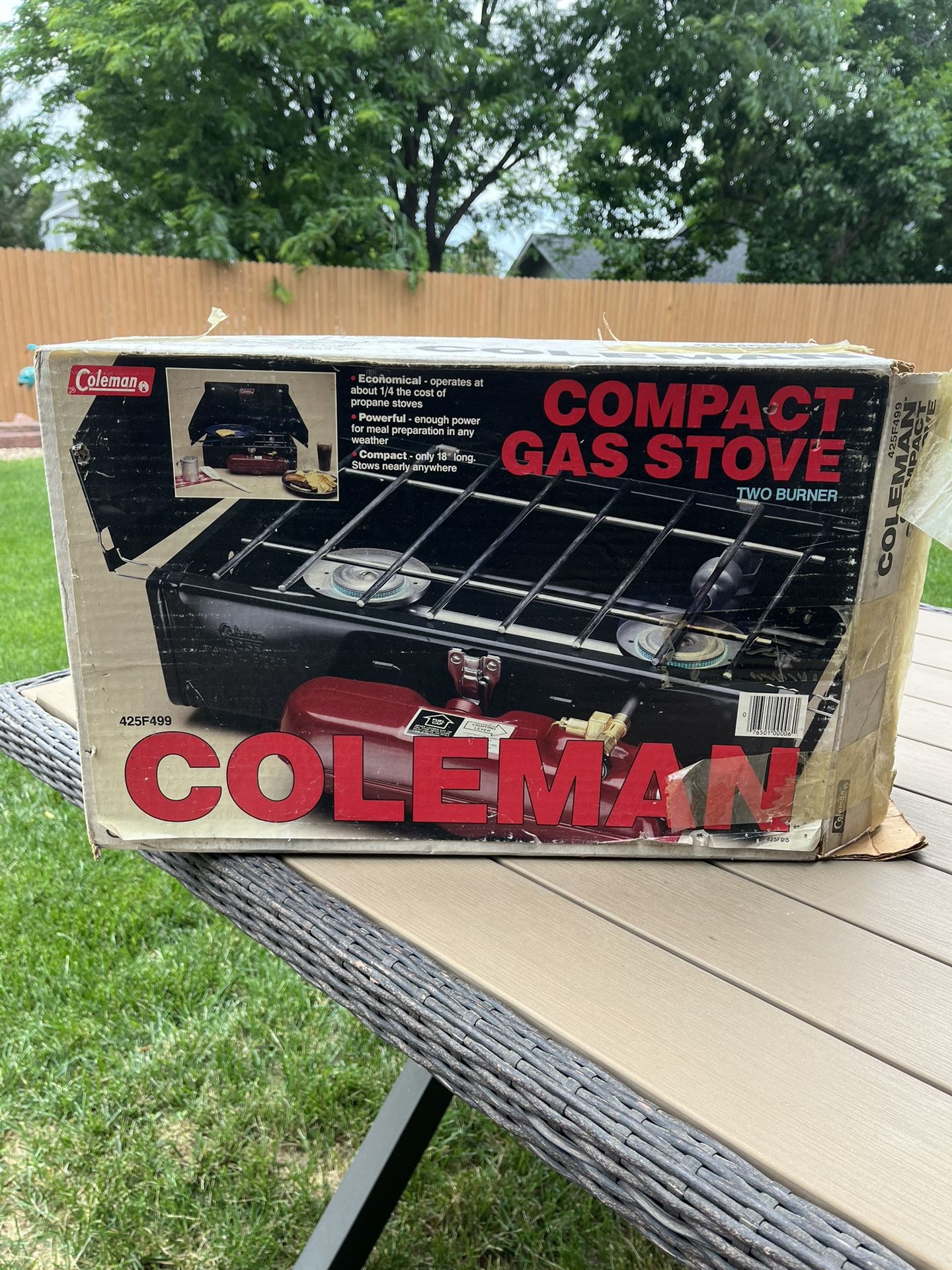 Coleman Vintage Two Burner Compact Gas Stove & Coleman Fuel