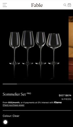 New Fable Sommelier Set Pro Wine Glasses