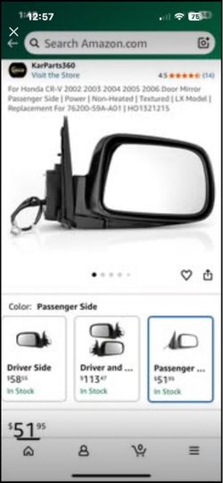 Passenger side mirror for Honda CR-V 2002-2006
