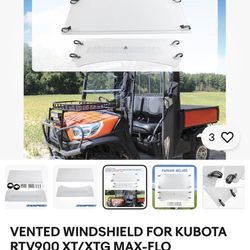 VENTED WINDSHIELD FOR KUBOTA RTV900 XT/XTG MAX-FLO