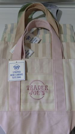 Trader Joe's striped mini canvas tote