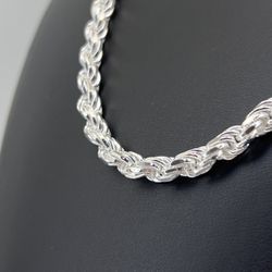 925 Sterling Silver Rope Necklace 24” 64.90grams 5.5mm 161265 3