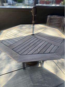 Teakwood table and six chairs