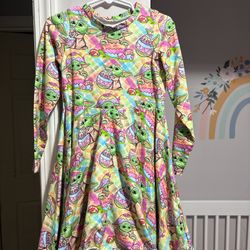 Toddler Girl Hand made Yoda Easter Dress Size 3/4