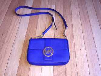 Authentic Michael Kors logo electric blue crossbody