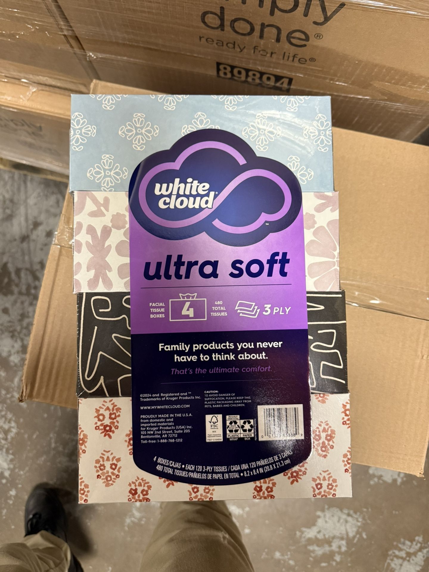 White Cloud Ultra Soft 3-ply Facial Tissue, 18 Box Multipack, 120 Tissue Per Box