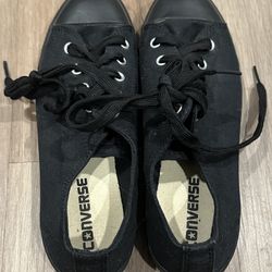 Converse All-Star Low Top Sneakers Women Sz 7 Black Lace Up Shoes 