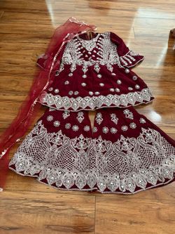 Maroon Four Year Old Indian Dress