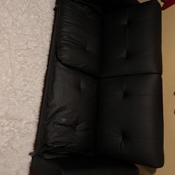 Leather black sofa 