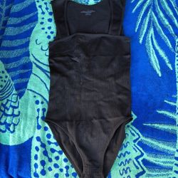 Black Square Neck Bodysuit