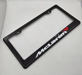 Brand New MCLAREN 100% Real Carbon Fiber License Plate Frame Tag Cover Original 3K