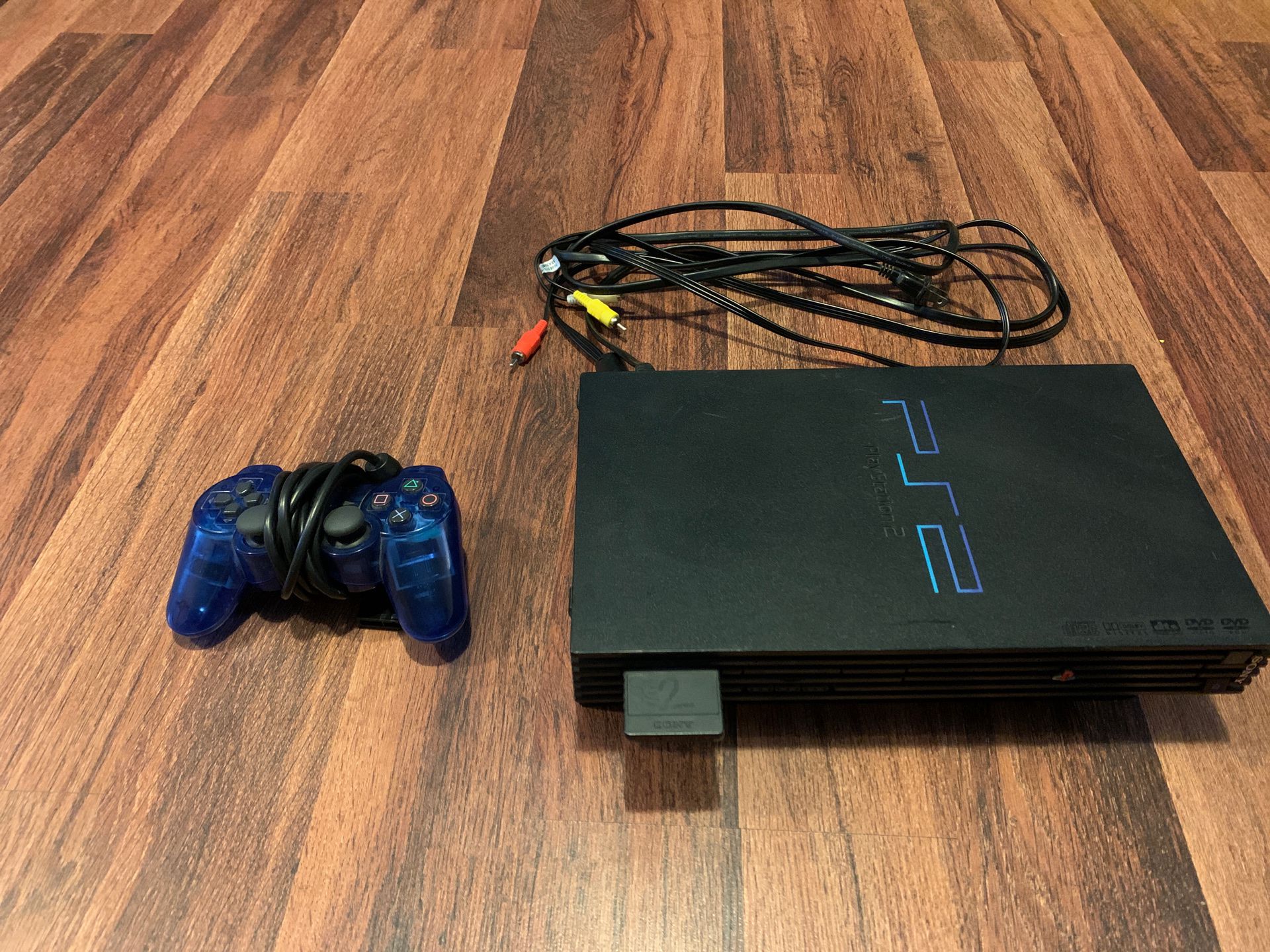 Original PS2, with controller, memory stick, and Spider- Man game
