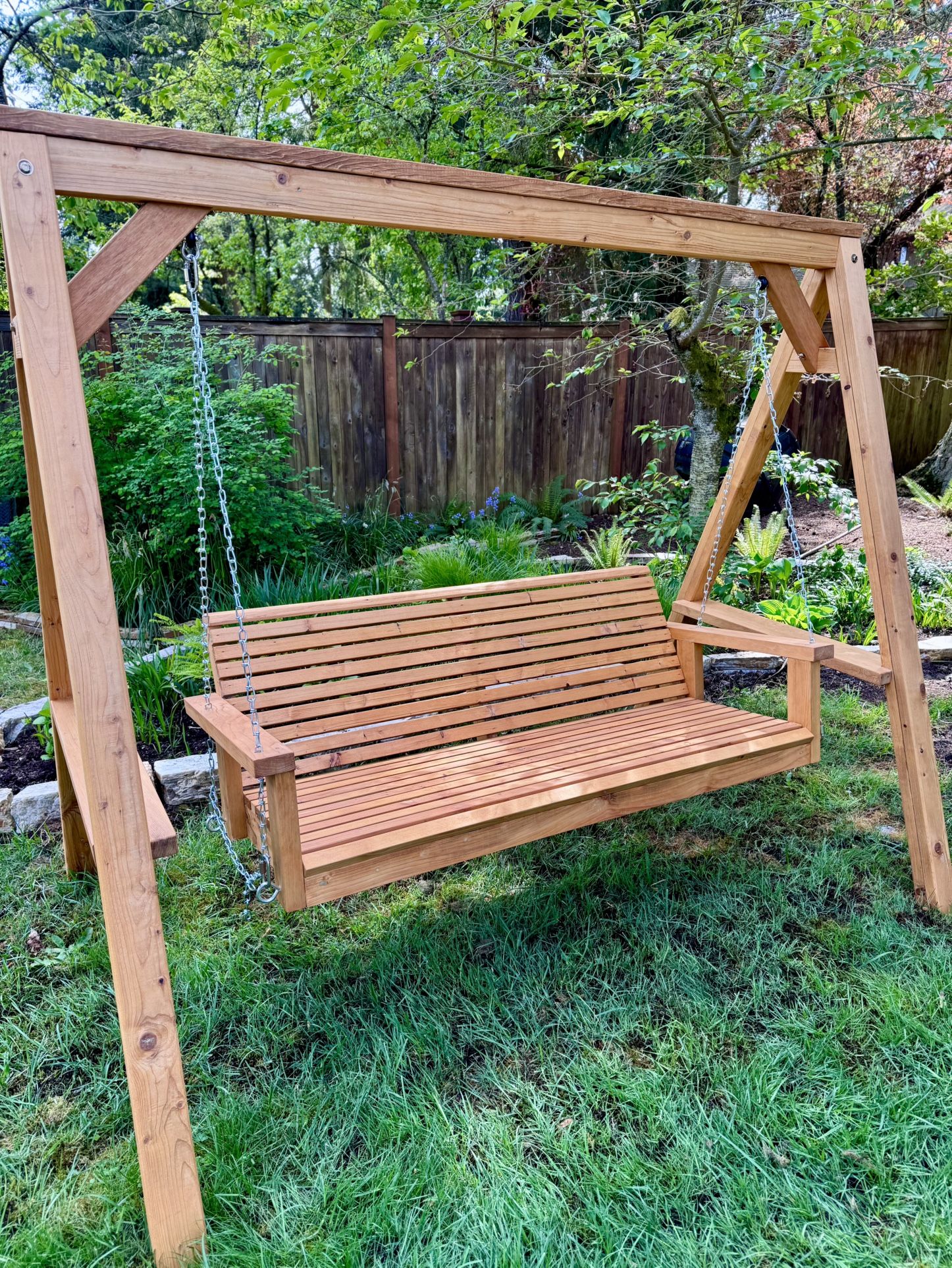 Handmade Wooden Swing Bench