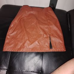 Shein Leather Xs Skirt