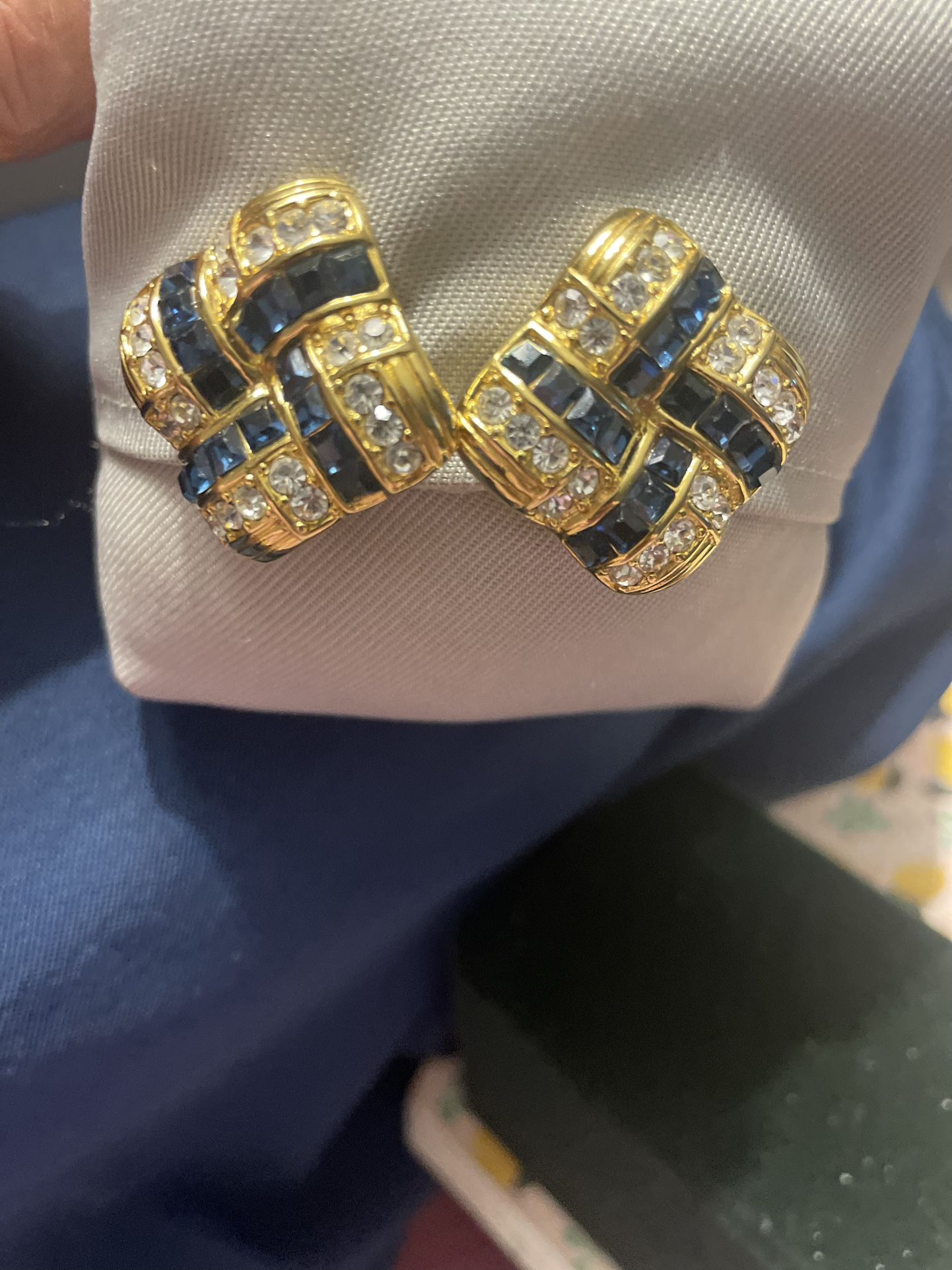 Nolan Miller Glamour Deco Sapphire Earrings