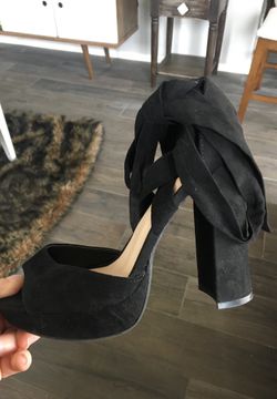 Strappy black heels