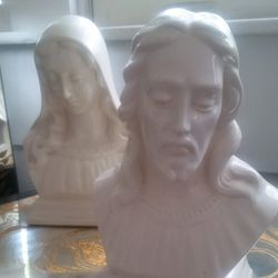 Rare Vintage Jesus And Mother Mary Sculpture Set  Vintage & Collectibles