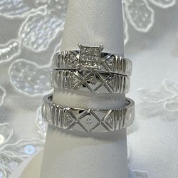 White Gold Diamond Bridal Ring Set