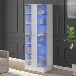 White display case with LED lightsš„ ASK FOR PRICE
