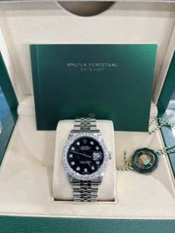 Rolex Datejust 36mm Custom Diamond Bezel And Custom Diamond Dial