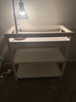 White baby changing table