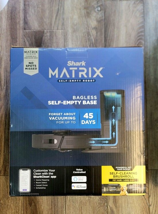 Shark MATRIX Carpet & Hard Floor Self-Empty Robot Vacuum RV2310AE Black (BRAND NEW)