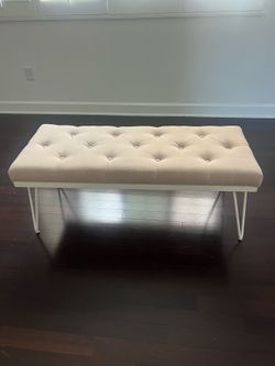 Must go today.  White and tan bench.