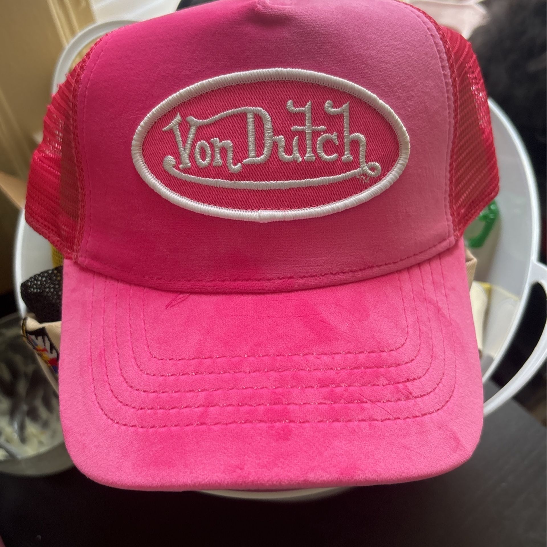 Pink Velvet Von Dutch Hat