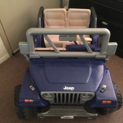 Powerwheel JEEP Rubicon (Blue Power Wheel Kids Car) 12v With New Battery