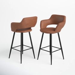 All modern Lake Upholstered Counter Stool with Metal Frame (Set of 4)