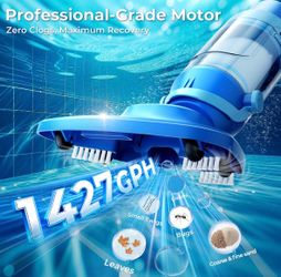 🔥🔥🔥 Cordless Pool Vacuum – 1427 GPH Suction, 90.7” Telescopic Pole