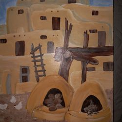 Original Hand Painted Adobe Village