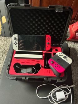 Nintendo Switch with Hard Case and Accessories