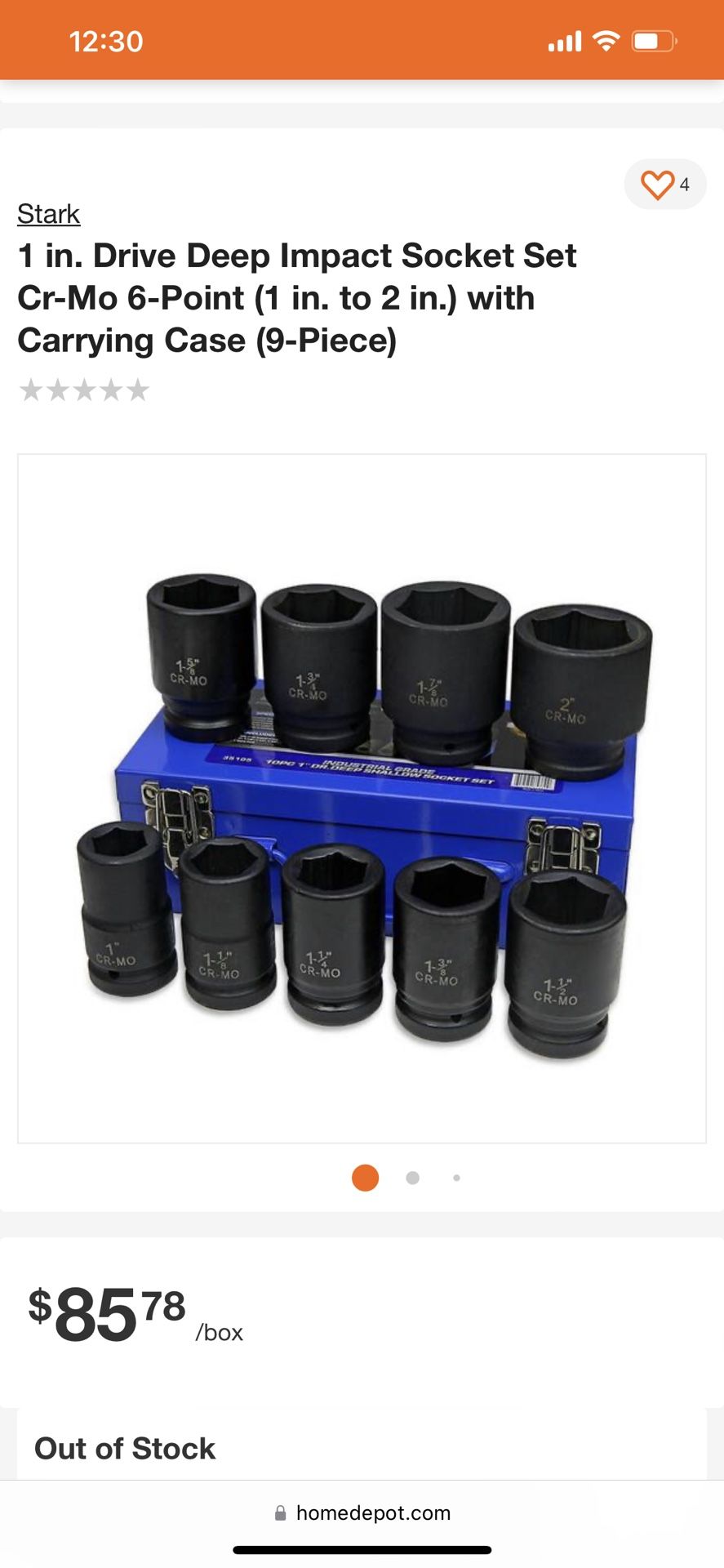 10pcs Professional Truck 1" Deep Jumbo Impact Sockets SAE CR-MO Trailer Tires Wheels Tractor Repair Tool
