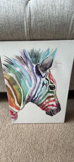 Colorful Zebra Canvas Wall Decor