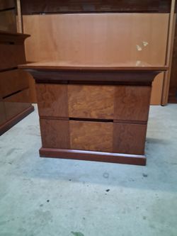 Wood Nightstand with Two Drawers