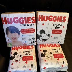 Huggies Size 6 Diapers (All 4 Packages)