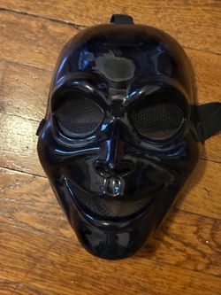 Black Plastic Full Face Costume Mask