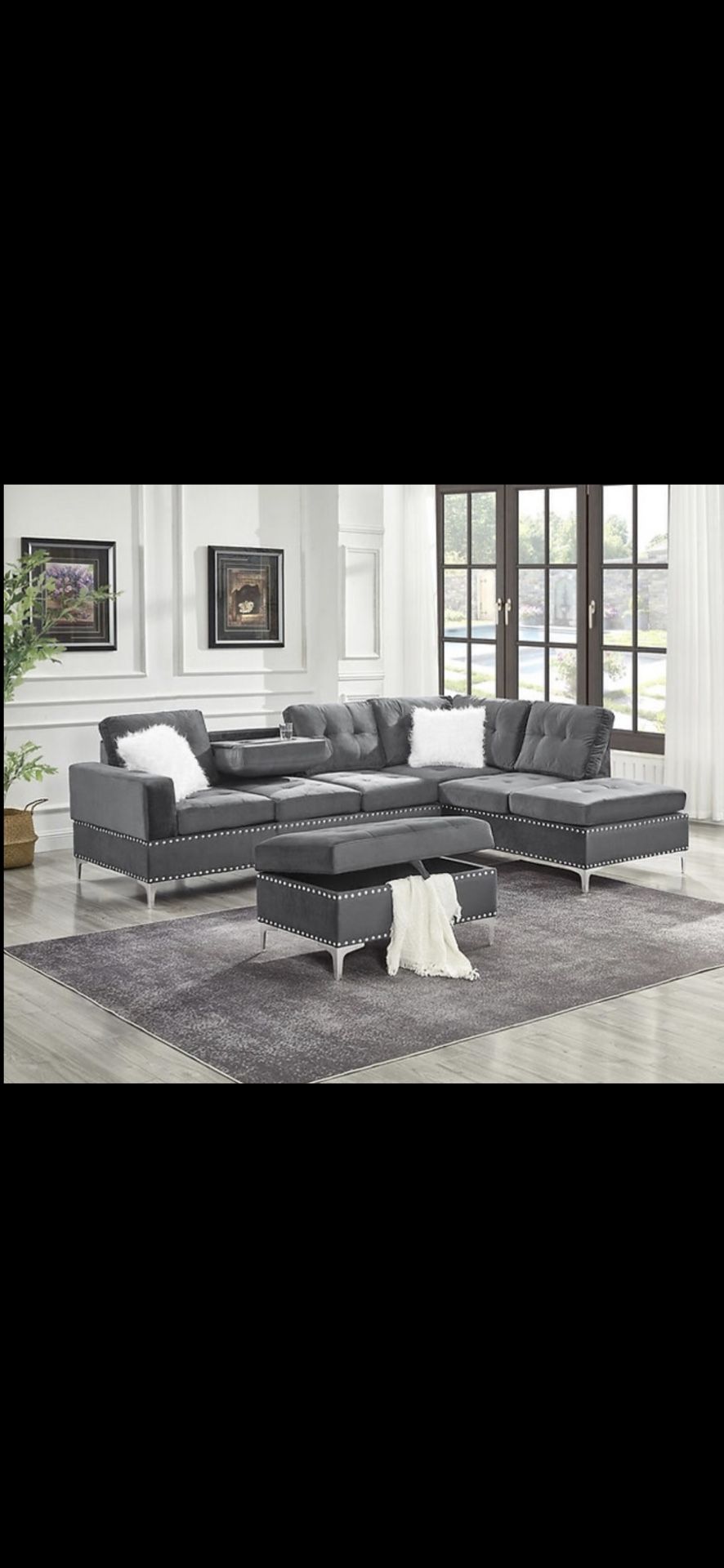 New Sectional + Ottoman