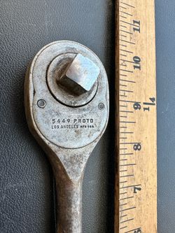 Vintage Proto 5449 3/4” Drive Ratchet Los Angeles USA 11” Heavy Duty Socket Wrench