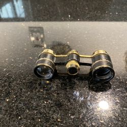 Vintage Carton Baroque Opera Theater Binicicular Glasses 3X Coated Black|Gold 