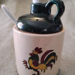 Metlox Poppytrail GREEN ROOSTER HONEY JUG