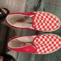 Women’s Red Checkered Vans