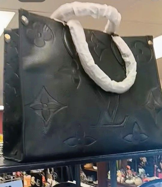 Black Leather Designer Purse / Bag