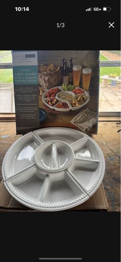 6 piece Ceramic serving set / lazy Susan