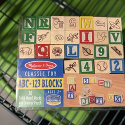 Melissa & Doug ABC 123 Wooden Blocks – 50 Pieces (New)