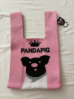 Cute Pig Tote Bag Handbag Carry Purse Top Handle Fabric Textile Pink Women Girl