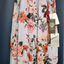 Vince Camuto Light Blue with Flowerprint Dress
