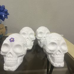 💀 DIY Ceramic Sugar Skulls - Set of 4!