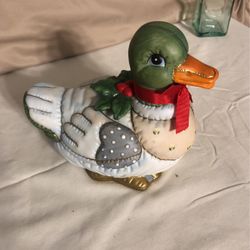 Lefton Patchwork Christmas Duck #01(contact info removed)